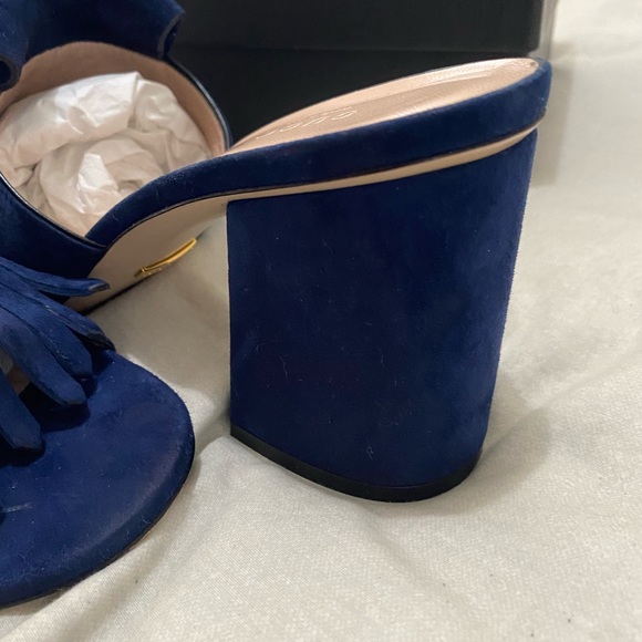 Gucci Marmont sandal- Navy Suede - Picture 5 of 8